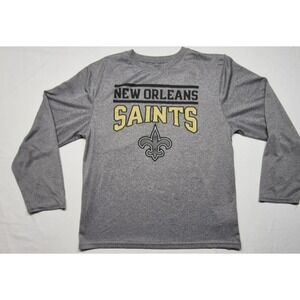 New Orleans Saints NFL Team kids long sleeve gray logo graphic shirt sz XXL (18)